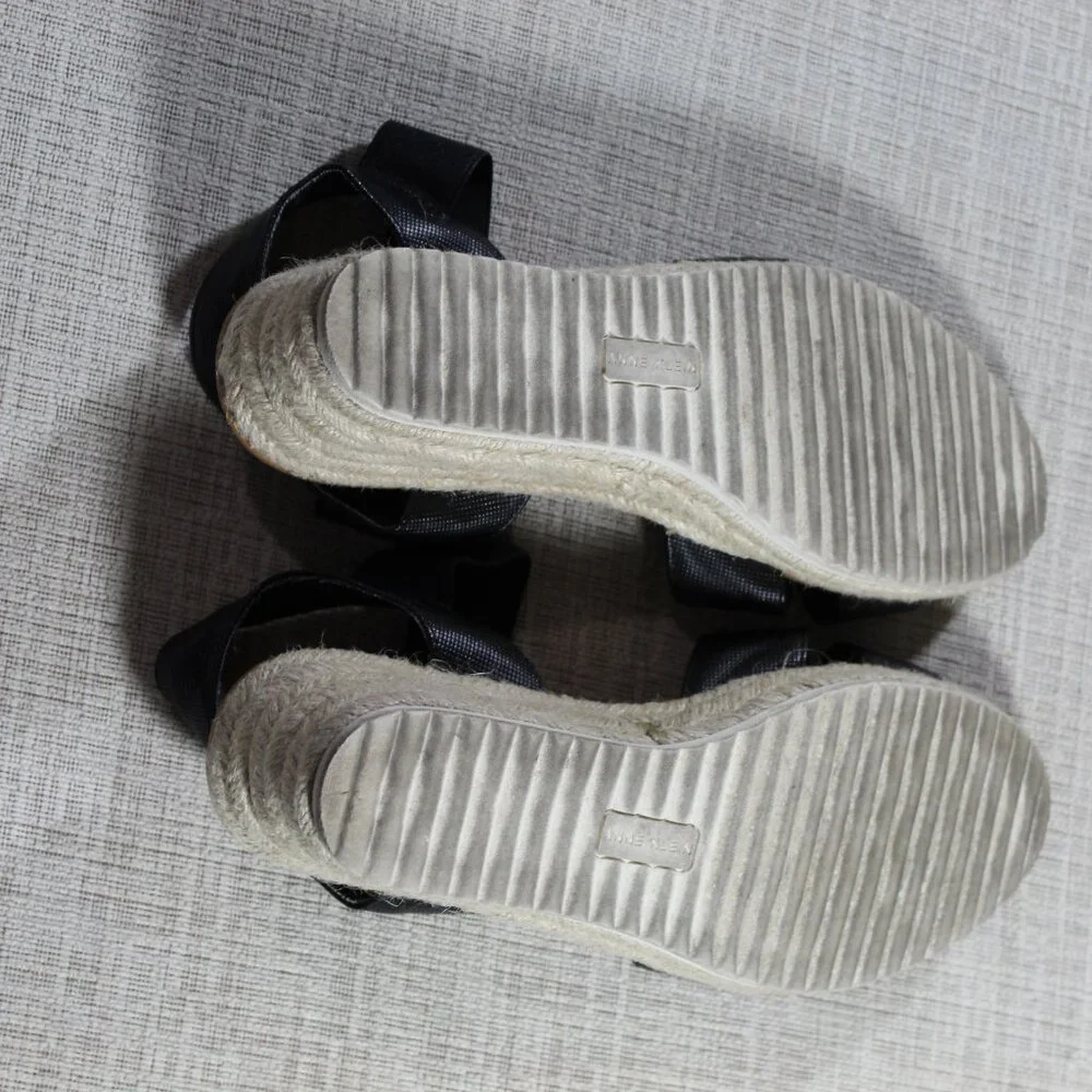 Anne Klein Charlie Black Espadrille Platform Sandals